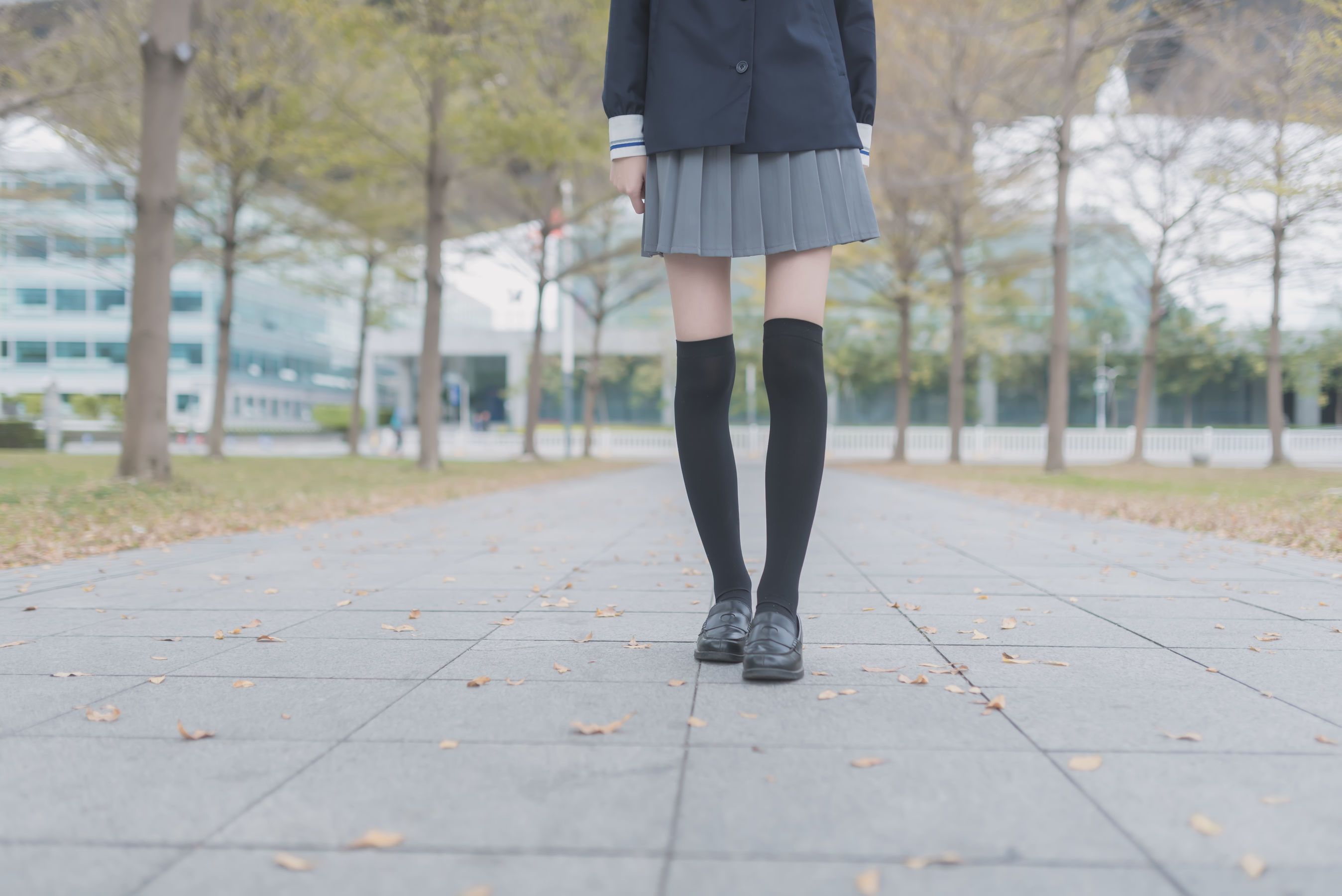 Schoolgirl outside